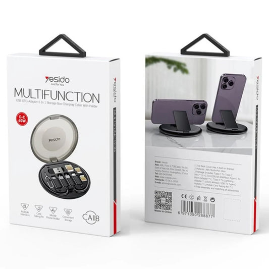 Yesido Multifunktionellt Kit – 5-i-1 ladd- & adapterset med SIM-verktyg