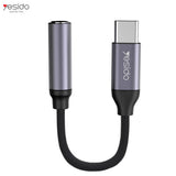 YAU19 Type-C till 3,5 mm AUX Adapterkabel  Aluminium & Nylon
