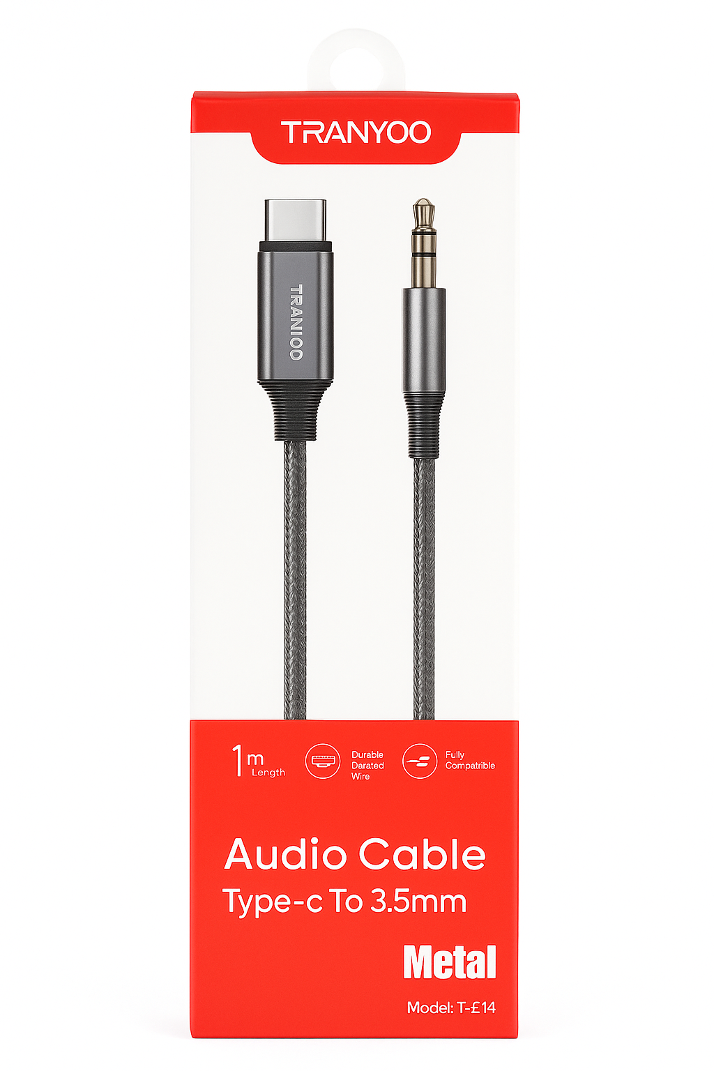 Tranyoo Audio Cable Type-C till 3.5mm  1 meter