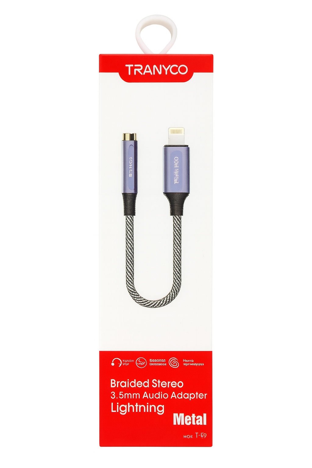 Tranyoo Braided Stereo 3.5mm Audio Adapter – Lightning (Metal)