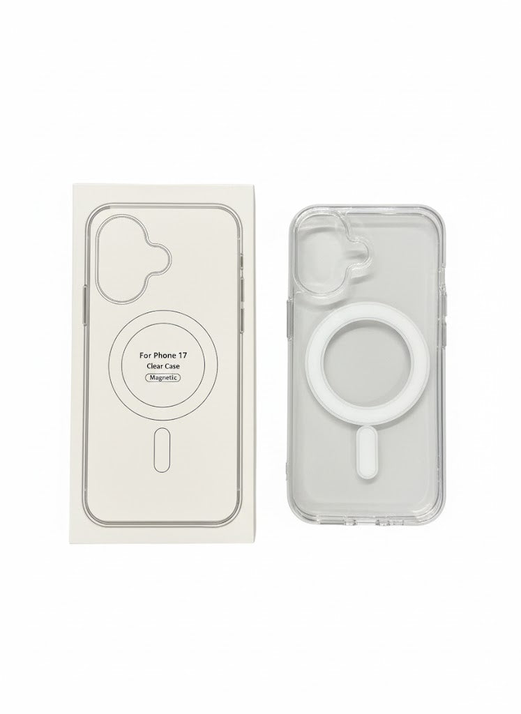 Premium Magnetiskt Genomskinligt Skal till iPhone 17 – MagSafe-kompatibelt